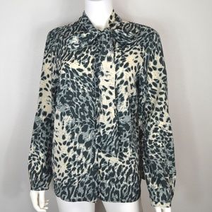 Harper and Gray Patterned Grey Blouse